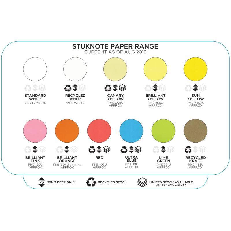 Colour Sticky Notes (125 X 75mm + Offcuts)