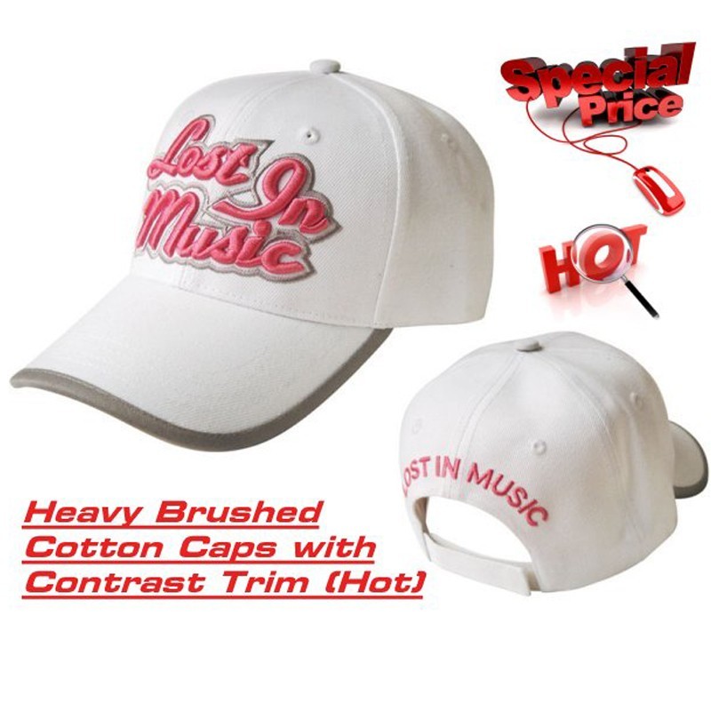 CAP269 - Custom - Made Brushed Cotton Cap With Peak Trim (8000 Stitch Count)