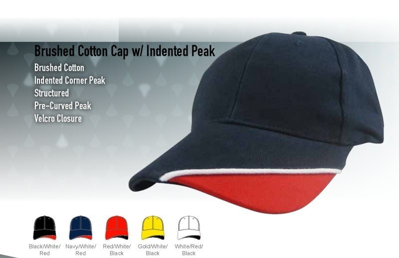 Custom-Made Brushed Cotton Cap With Indented Peak (8000 Stitch Count)