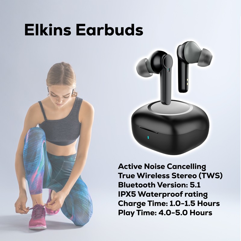 Elkins Active Noise Cancelling TWS Earbuds