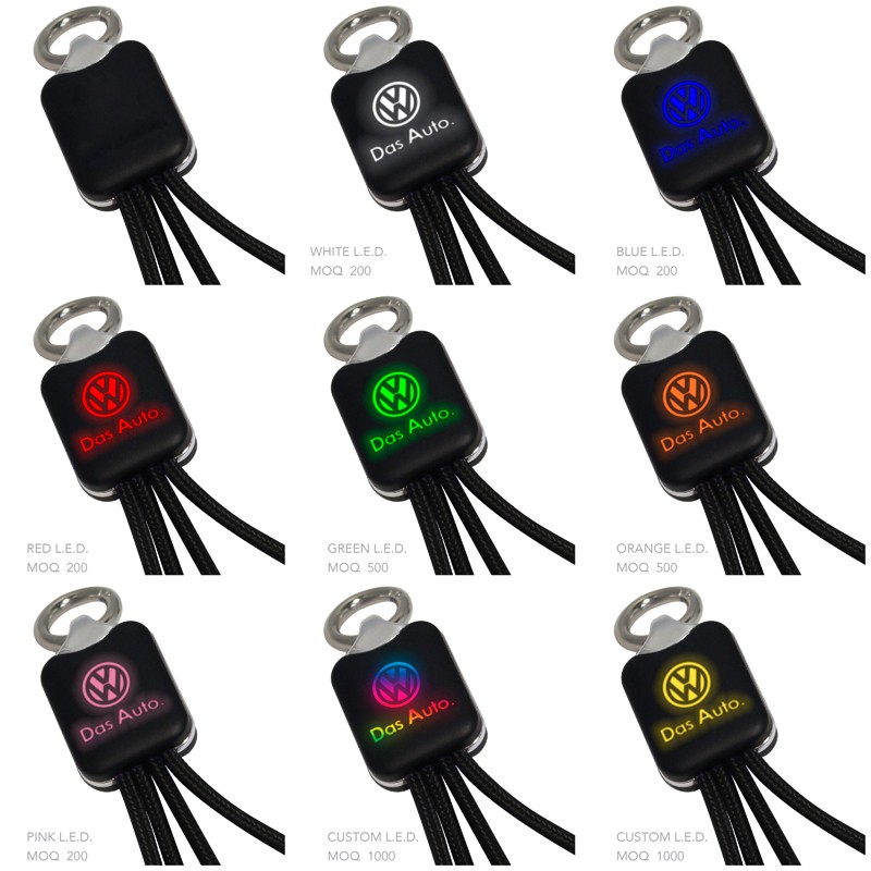 Atesso 3n1 Light Up Charge Cable - Rectangle