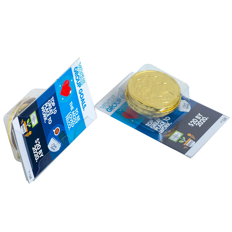 Small Biz Card Treats with Chocolate Coins  