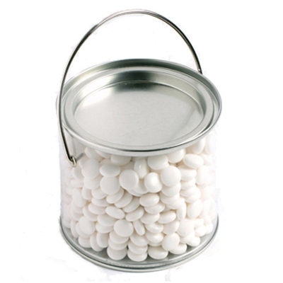Medium PVC Bucket filled with Chewy Mints (Sticker on Bucket)