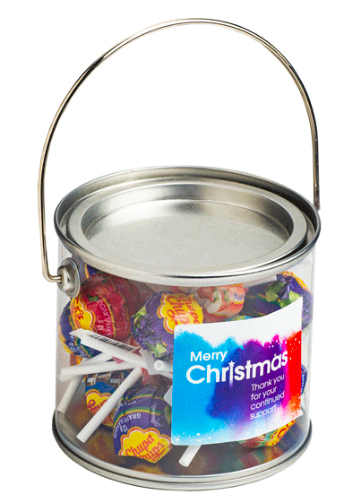 Medium PVC Bucket filled with Cuppa Chups (Full Colour Sticker)