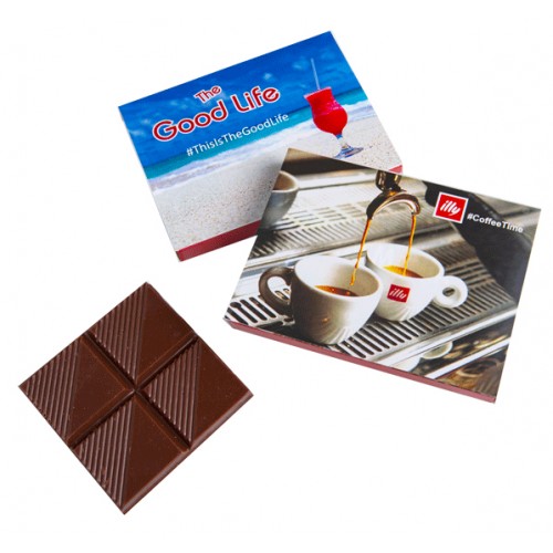 Chocolate Square in Box 15g (Full Colour Stickers or Printed Box)