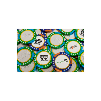Chocolate Poker Chips  (Full Colour Sticker)