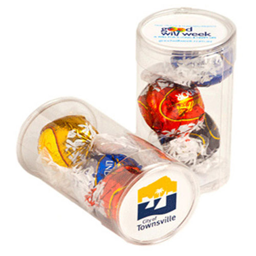 Pet Tube with Lindt Balls x3 (Full Colour Sticker)