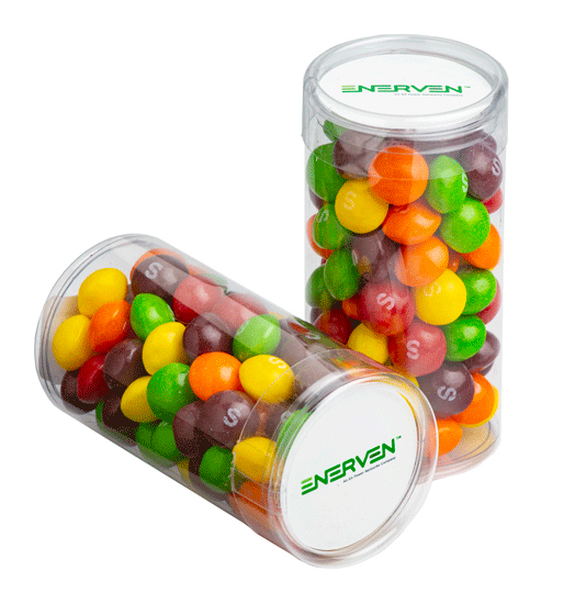 Pet Tube with Skittles 100g (Full Colour Sticker)