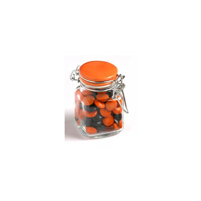 Choc Beans In Glass Clip Lock Jar (Mixed Colours) (Full Colour Sticker)