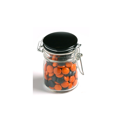 Choc Beans In Glass Clip Lock Jar 160G (Mixed Colours) (Full Colour Sticker)