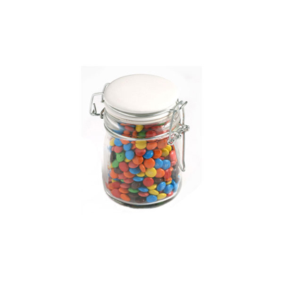 Glass Clip Lock Jar with M&Ms 160g  (Full Colour Sticker)
