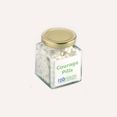 Mints In Glass Sqaure Jar 170G (Full Colour Sticker)
