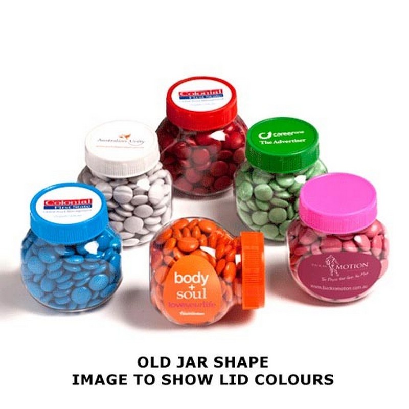 Plastic Jar Filled With Choc Beans 170G (Mixed Colours) (Full Colour Sticker)