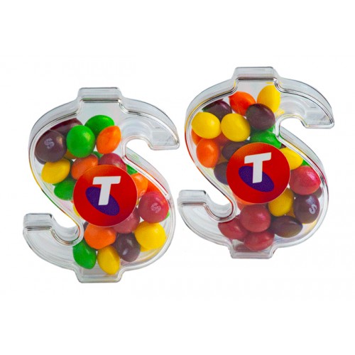 Acrylic Dollar Filled With Mixed Colour Skittles 40G_x005F_x000D_ (Full Colour Sticker)
