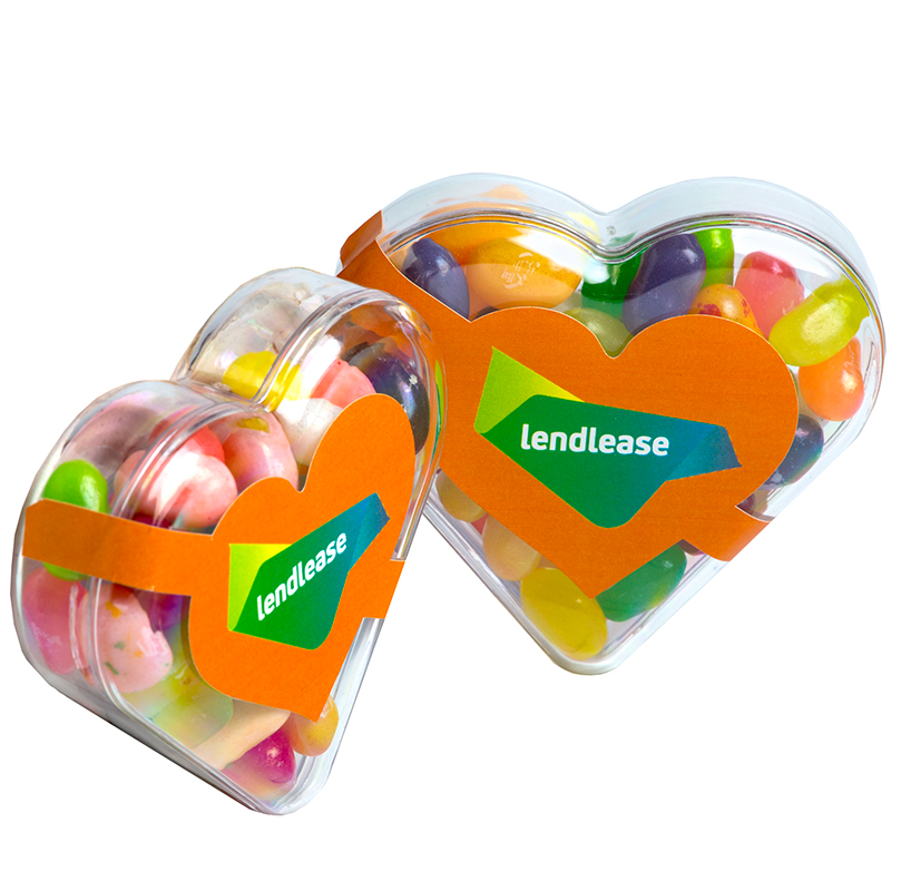 Acrylic Heart filled with JELLY BELLY Jelly Beans (Full Colour Sticker)
