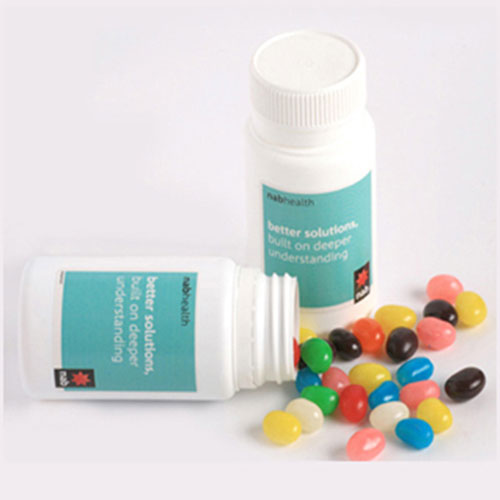 Pill Jar with Jelly Beans 120g (Full Colour Sticker)
