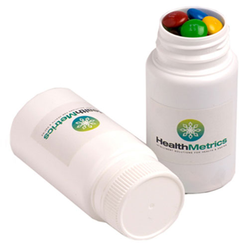 Pill Jar with M&Ms 120g (Full Colour Sticker)