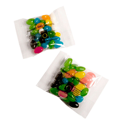 Jelly Bean Bags 25G (Mixed Or Corporate Colours) Printed Bag (One colour Print)