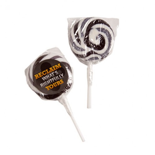 CC034E2BK - Medium Candy Lollipop (Black) (Full Colour Sticker)