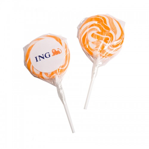 CC034E2O - Medium Candy Lollipop (Orange) (Full Colour Sticker)