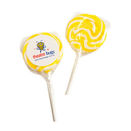 CC034E2Y - Medium Candy Lollipop (Yellow) (Full Colour Sticker)