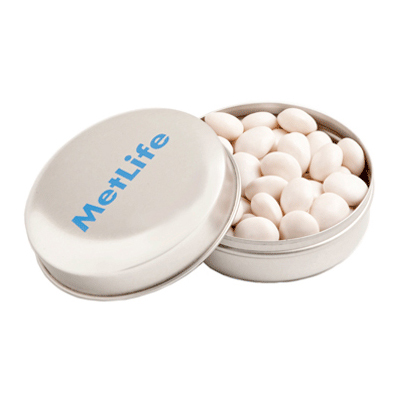 Candle Tin filled with Mints 50g - sticker (Full Colour Sticker)