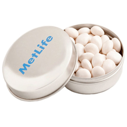Candle Tin Filled With Mints Or Musks 50G (One Colour Pad Print)