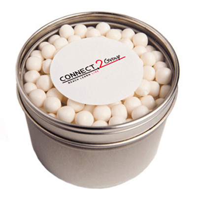 Small Round Window Tin with Mints (Musk) 150g (Full Colour Sticker)