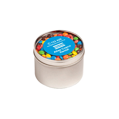 Small Round Window Tin with M&Ms (2x50g) (Full Colour Sticker)