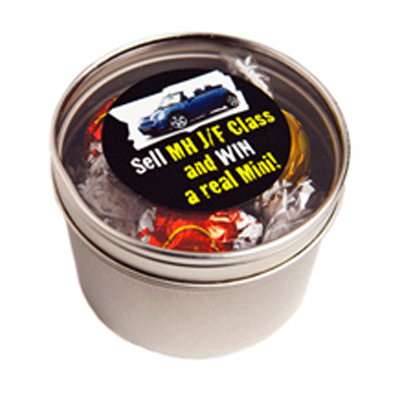 Small Round Window Tin with Lindt Balls x 5 (Full Colour Sticker)