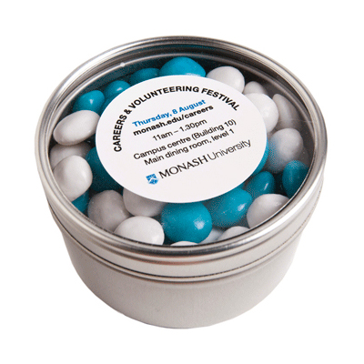 Small Round Window Tin with Chewy Fruits (150g) (Full Colour Sticker)
