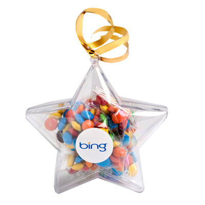 Acrylic Stars Filled With M&Ms 50G  (Full Colour Sticker)