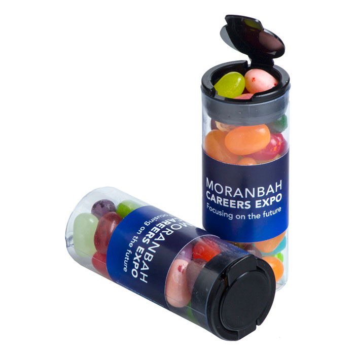 Flip Lid Tube filled with JELLY BELLY Jelly Beans 35g (Full Colour Sticker)