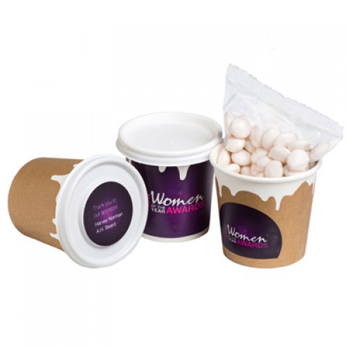 Coffee Cup Filled With Mints (wrap / lid) (Full Colour Sticker)