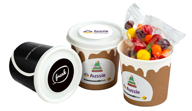 Coffee Cup With Skittles (moon / lid) (Full Colour Sticker)