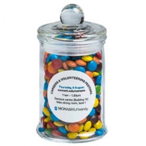 Small Apothecary Jar with M&Ms  (Full Colour Sticker)