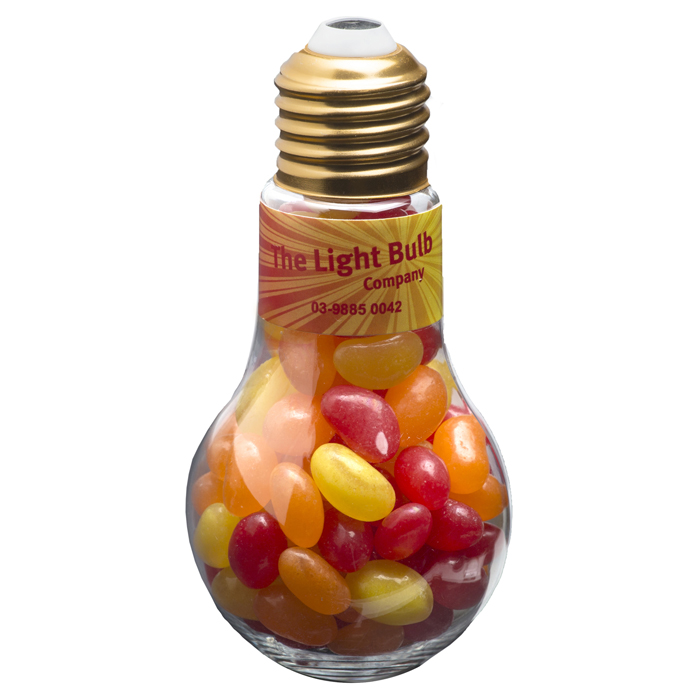 Light Bulb with Jelly Beans 100g (Full Colour Sticker)