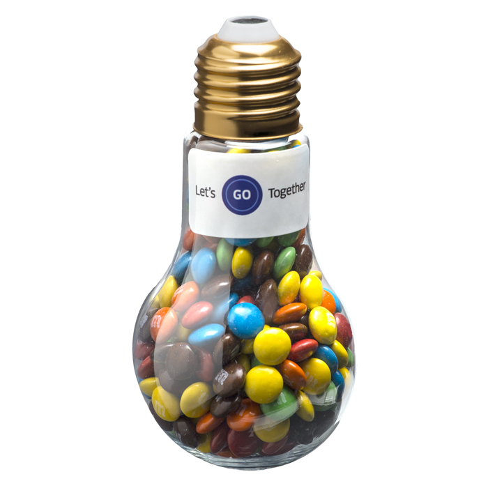 Light Bulb with M&Ms  (Full Colour Sticker)