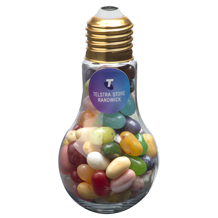 Light Bulb with JELLY BELLY Jelly Beans 100g (Full Colour Sticker)