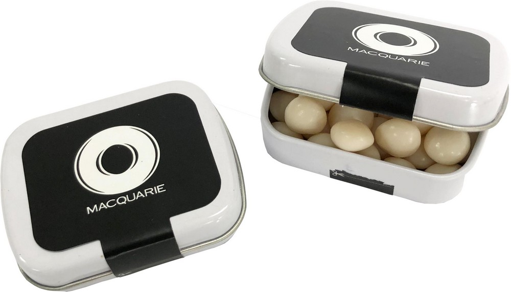 Small Rectangle Tin filled with Mints 30g *Plastic Free* (Full Colour Sticker)