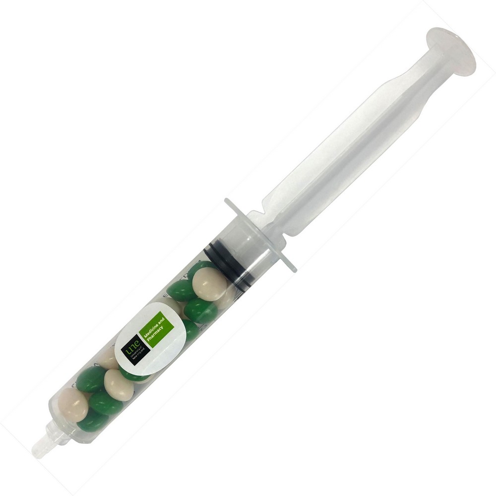 Syringe filled with Chewy Fruit 20g (Full Colour Sticker)