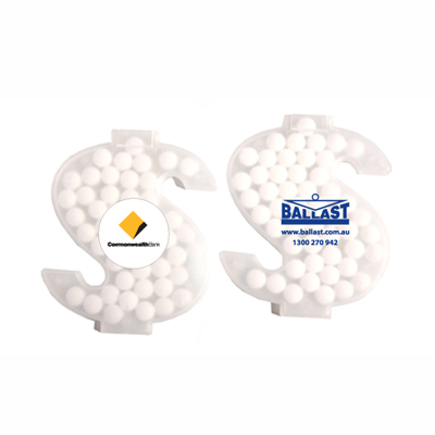 Sugar Free Mints - Dollar Shape Mint Card  (One Colour Pad Print)