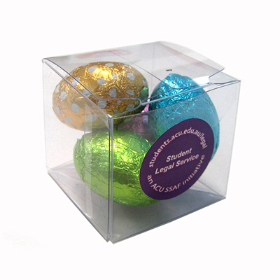 Cube with Mini Easter Eggs x4 (Full Colour Sticker)
