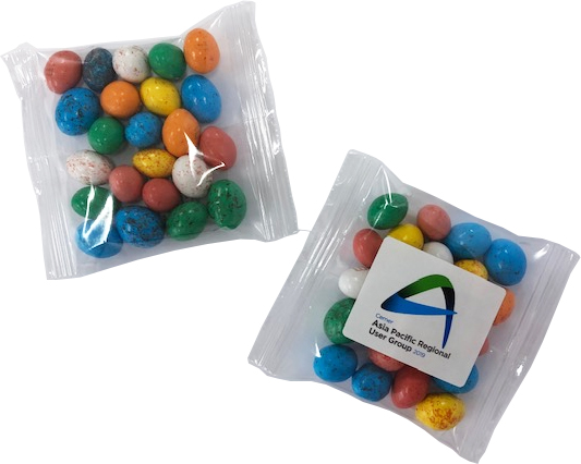 Candy Coated Chocolate Eggs in Bag 50g (Sticker On Bag)