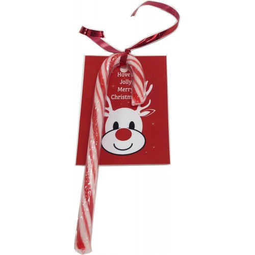 CCX002C - Candy Cane with Card & Ribbon (Full Colour Printed Card)