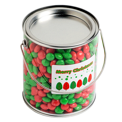 Big PVC Bucket filled with Christmas CHEWY Fruits  (Full Colour Sticker)