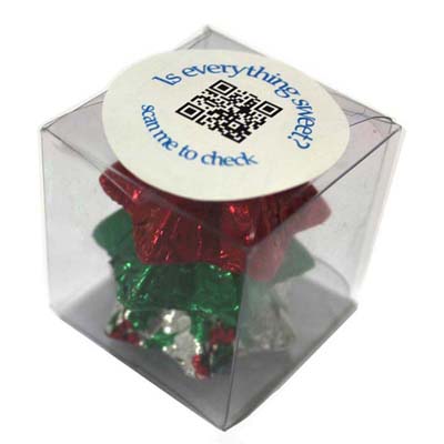 Cube filled with Christmas Chocolates 30g (Full Colour Sticker)