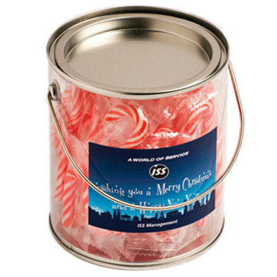 Big PVC Bucket filled with Candy Canes  (Full Colour Sticker)