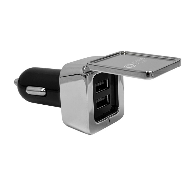 CCH001 - Dual Square Metal Car Charger (Factory-Direct)