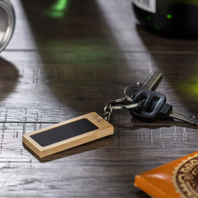 KRS026 - Mirage Rectangular Bamboo Keyring (Factory-Direct)